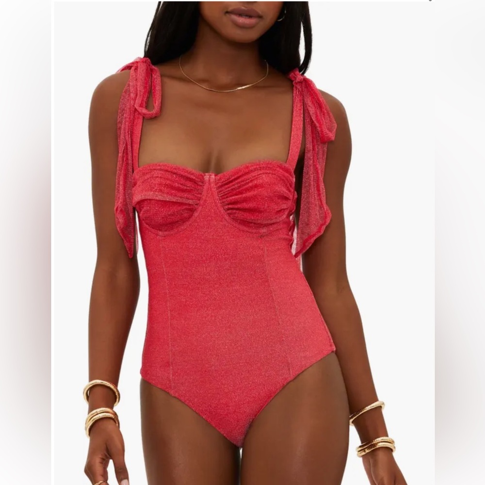 New Beach Riot Dede Rib Underwire One Piece Swimsuit